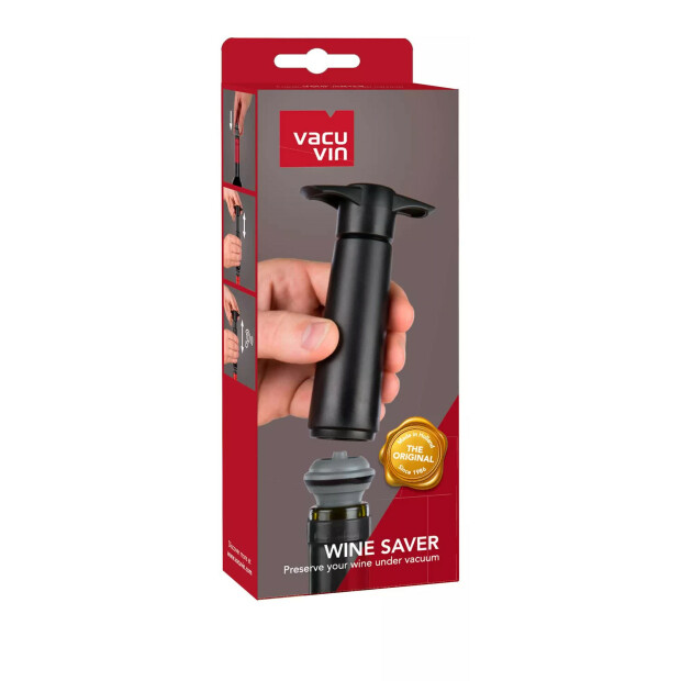 Vacu Vin Vakuumpumpe schwarz + 2 Stopfen